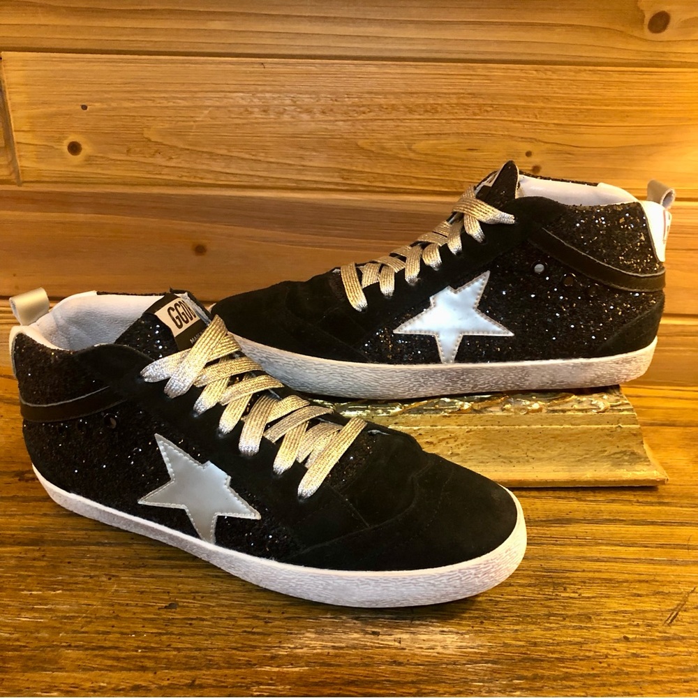 Golden Goose Mid Star black glitter GGDB SZ38